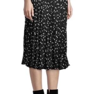 Time and Tru Polka Dot Pleated Midi Skirt